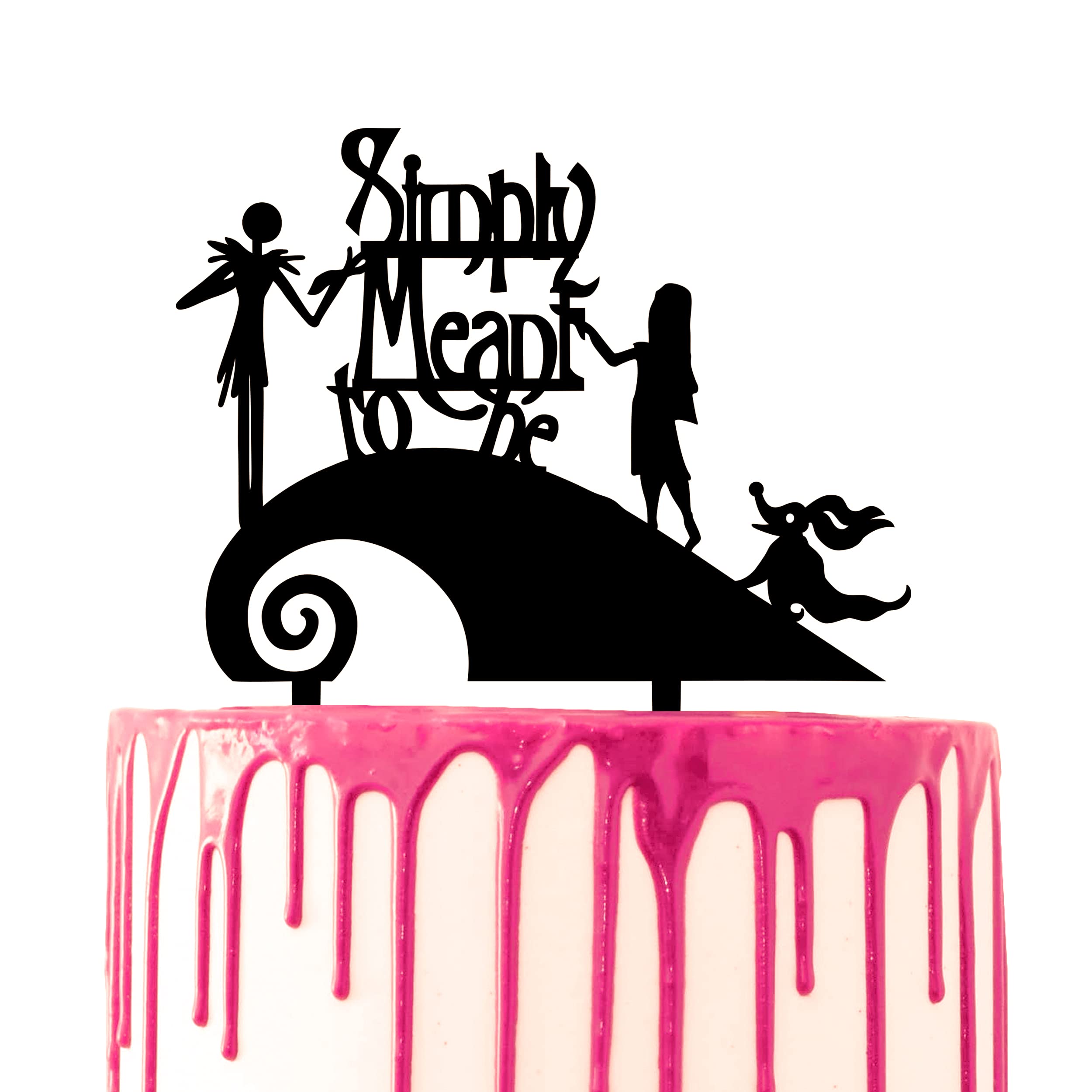 CARISPIBET "Simply Meant to Be" Wedding Cake Topper Acrylic Silhouette Theme Party Prop Cake Decorative — image 1