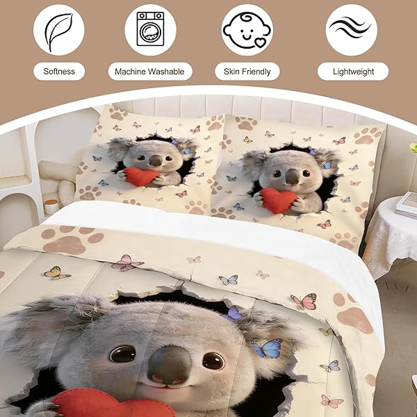 VTKON CAMOUFLAGE APE MAN COMFORTER SET TWIN FOR BOYS KIDS CARTOON GORILLA BEDDING SET CAMO ARMY GREEN MILITARY WOODLAND BED SET FOR BEDROOM SOFT HIP HOP ART QUILT SET WITH 1 COMFORTER + 1 PILLOWCASE