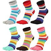 UBUMO Women's Solid 2 Toe Flip Flop Tabi Socks Geta Ankle Cotton 5/6 Pairs