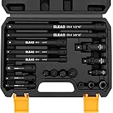 18-Pieces Impact Socket Extension Set: 1/4", 3/8" & 1/2" Drive Socket Extension Bar, Socket Adapter Set, Swivel Universal Joints & Impact Coupler