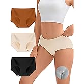 BEENIUBEE Camel Toe Cover Underwear Women 3 Pack, Seamless Stretch Panties Breathable Full Coverage Hipster Briefs