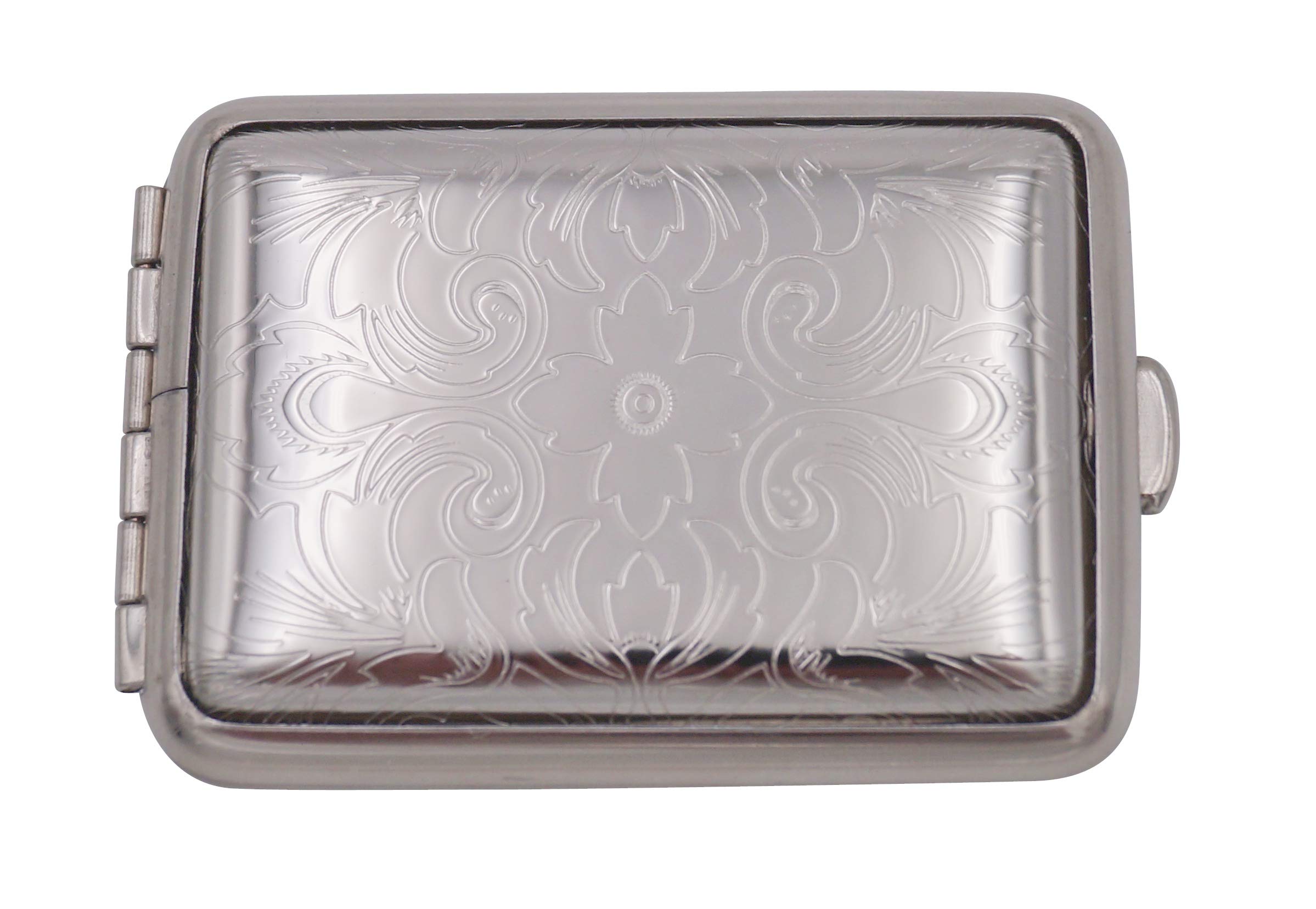 GERMANUS Tobacco Case Pill Box Tablet Dispenser, Made in Germany, Steel, Silver, V decor