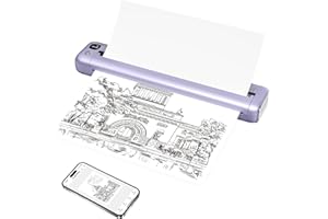 Rongta Portable Printer, F81 Bluetooth&WiFi Inkless Thermal Printer Wireless for Travel, Compatible with Android iOS Phone & Laptop, Supports 8.5" X 11" US Letter for Office, Home, Car, Purple