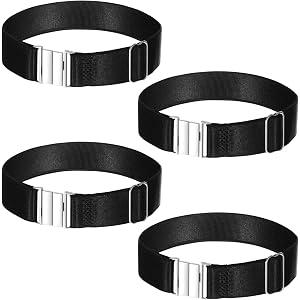 Eldraqth 4 Pcs Women's Plus Size Thigh Highs Garters Stockings Leg Garter for Thigh Plus Size Stockings Garter with Buckle Ad