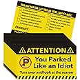 160 Pieces Bad Parking Cards You Parked Like an Idiot Cards Bad Parking Stickers Funny Parking Violation Cards with Multi Violation Reasons 3.5 x 2 Inches
