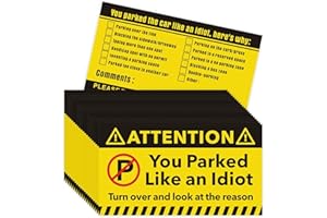 KIUKIUO 160 Piece Bad Parking Cards - 'You Parked Like an Idiot' Stickers with Multi Violation Reasons - 3.5 x 2 Inches