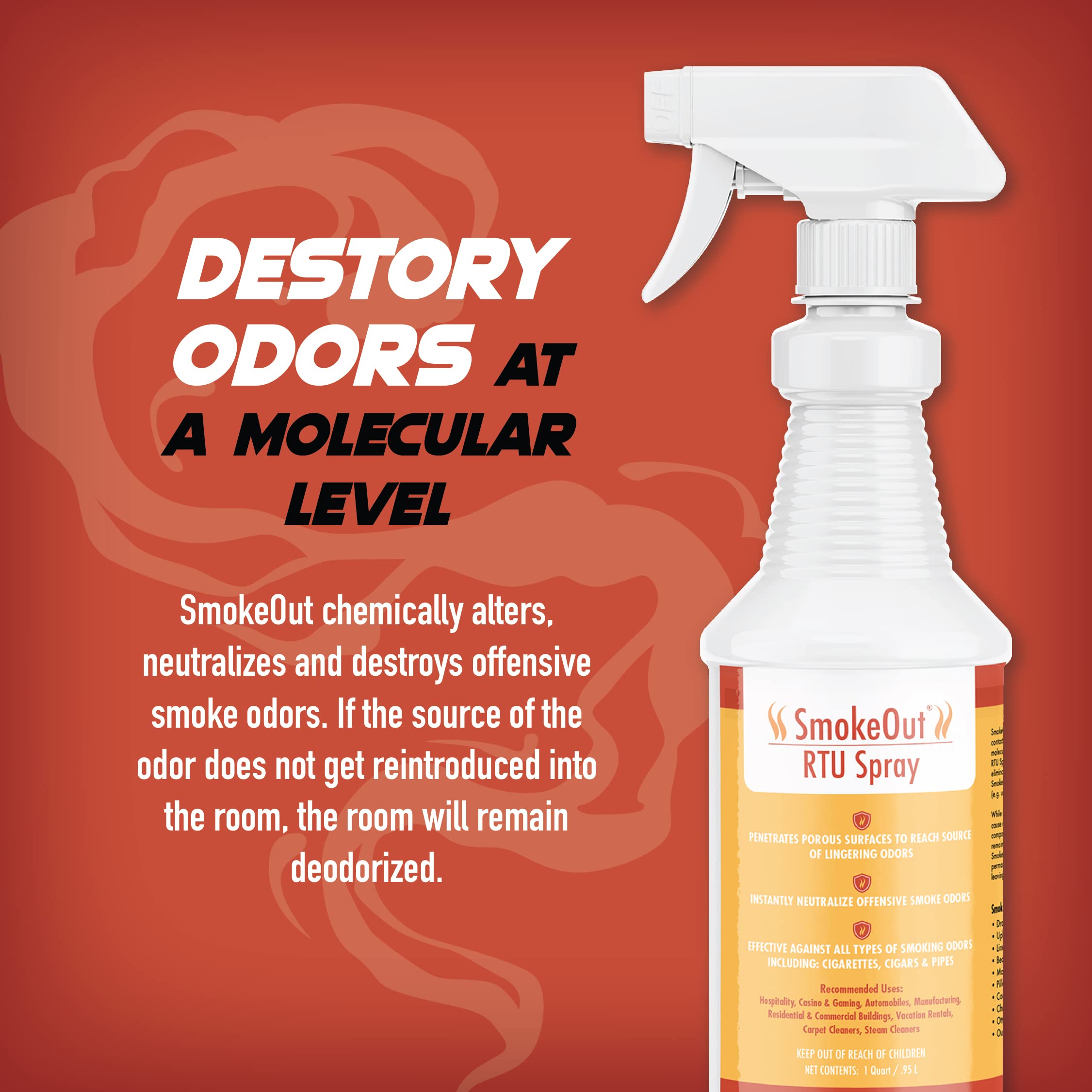 SmokeOut - Commercial Strength Odor Eliminator - Neutralizer, Deodorizer, Odor Remover (32 ounce)