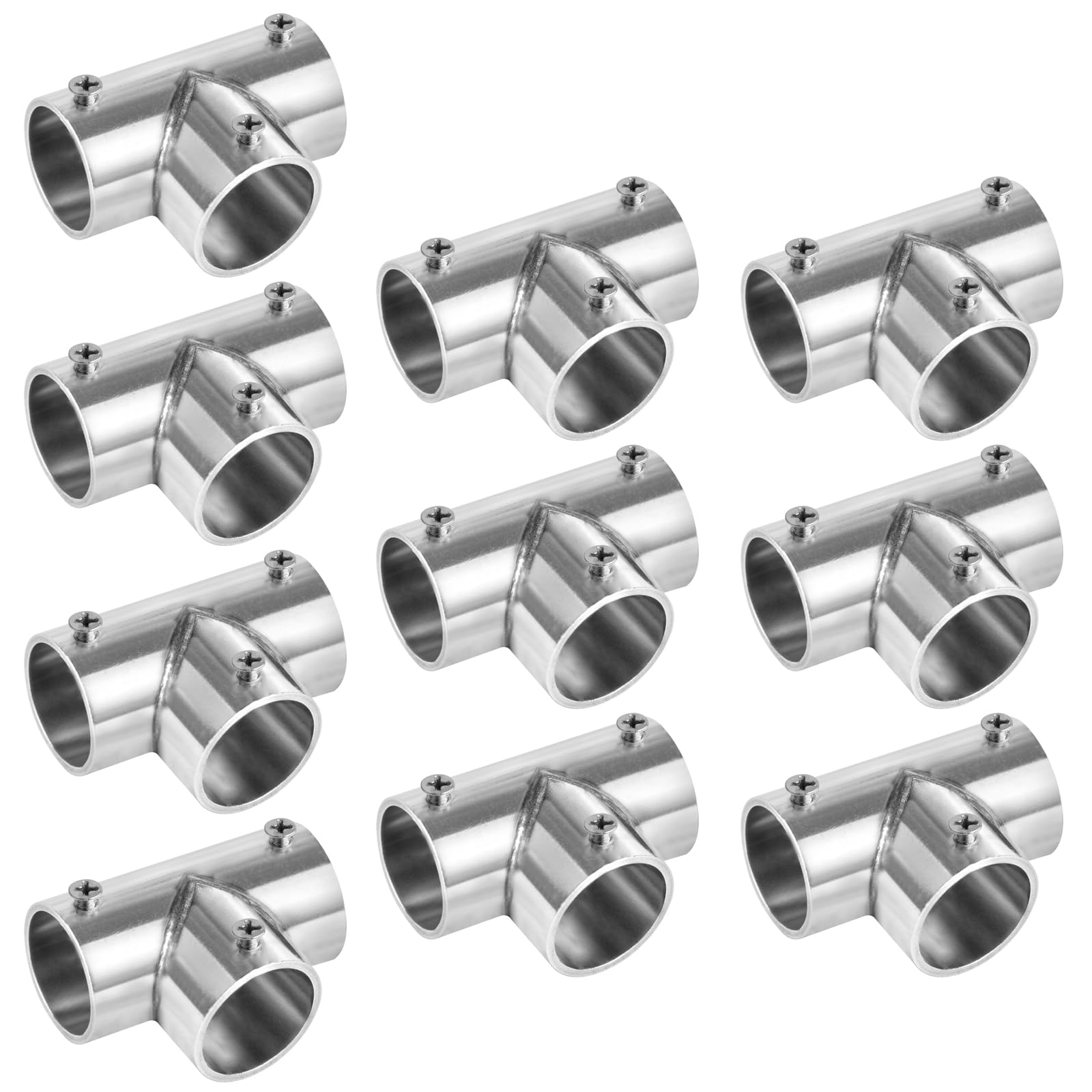 thumbnail image 2 of Uxcell 6Pcs T Pipe Clamp Connector, Structural Pipe Connector Chain Link Fence Clamp Stainless Steel Corner Fitting End Rails Clamp Fit OD 1 Inch( 25mm), Silver, Pipe Clamps - Canada 2 of 9