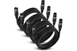 Mygatti XLR Microphone Cable 40FT 4 Pack, Gold-Plated 3 Pin XLR Male to Female Balanced Mic Audio Cord, AL & OFC Dual Shielde