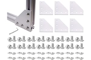 JCSPBYL 6pcs Silver 2020 Aluminum Extrusion Connector Plates , L Shape Aluminum Profile Connector Outside Joining Plate,with Screws and Wrench，for T Slot 6mm 20s Aluminum Extrusion Profile
