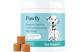 Pawfy Eye Support Soft Chews | Prevent Tear Stains | Support Eyesight | Overall Eye Health | with Luthein, Krill Oil & Astaxanthin