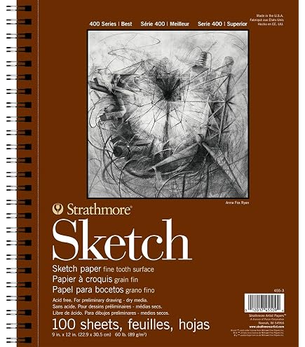 Strathmore Layout Bond Zeichenblock - Weiß, 9x12 Zoll (22,9x30,5 Cm), 50 Blatt - Für Skizzen & Layouts