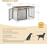 Hzuaneri Dog Crate Furniture 100 cm Double Door Barn Door White Brown DFC02314B view 2