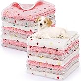 Chumia 15 Pcs Blankets for Dog Cat Soft Fluffy Fleece Washable Pet Dog Pattern Print Fleece Blankets for Pets Throw Warm Bed Mat for Puppy Cat 3 Colors, 24 x 16 Inches(Dot)