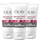 Olay Detoxifying Pore Scrub, Exfoliating Face Wash with Pro-Vitamin B5, 5 oz (Pack of 3)