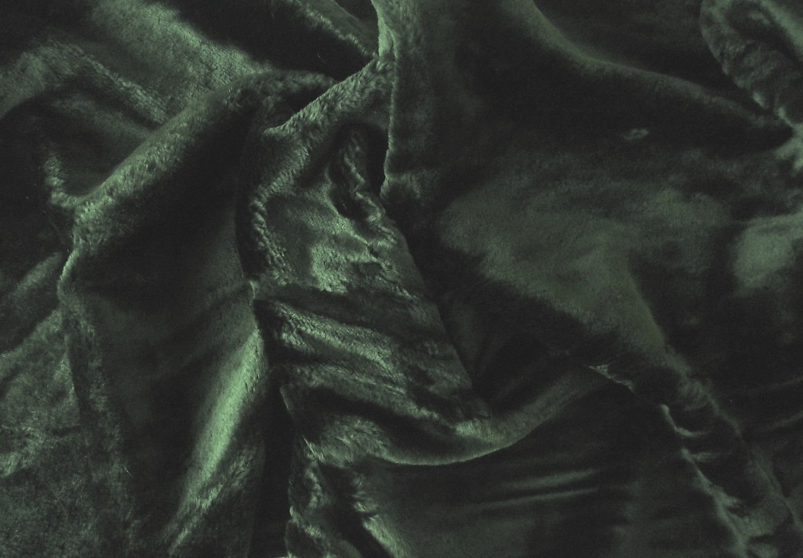 Super Luxury Faux Fur Fabric Material - TISSAVEL Dark Green, 1Mtr 150cm x 100cm โ image 1