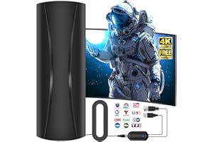 LALEI Strongest TV Antenna Indoor, 1100 Miles Range Digital Antenna for Smart TV Indoor with High Gain Amplifier, 360° Reception HD Antenna for Outdoor All TVs -Support 8K 4K 1080P- 36ft Coax Cable