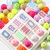 ANCADN 16mm Acrylic Color Beads Chunk Bubblegum Beads Beads for Pens,Mahjong Beads,Jumbo Plastic Beads for Necklace Jewelry Bracelets DIY Crafts Making (Color)
