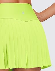 CRZ YOGA Women's High Waisted Pleated Tennis Skirts