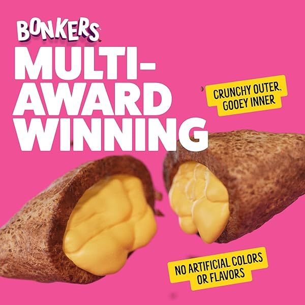 BONKERS CAT BITES, CRUNCHY & SOFT BANGIN’ BEEF FLAVOR TREATS, LOW CALORIE, TRAINING OR FOOD TOPPER, 3 OZ