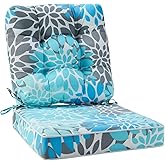 JMGBird Seat/Back Outdoor Chair Cushion Tufted Pillow, Deep Seat Cushion Set 22"x22", Outdoor Cushion for Patio Furniture