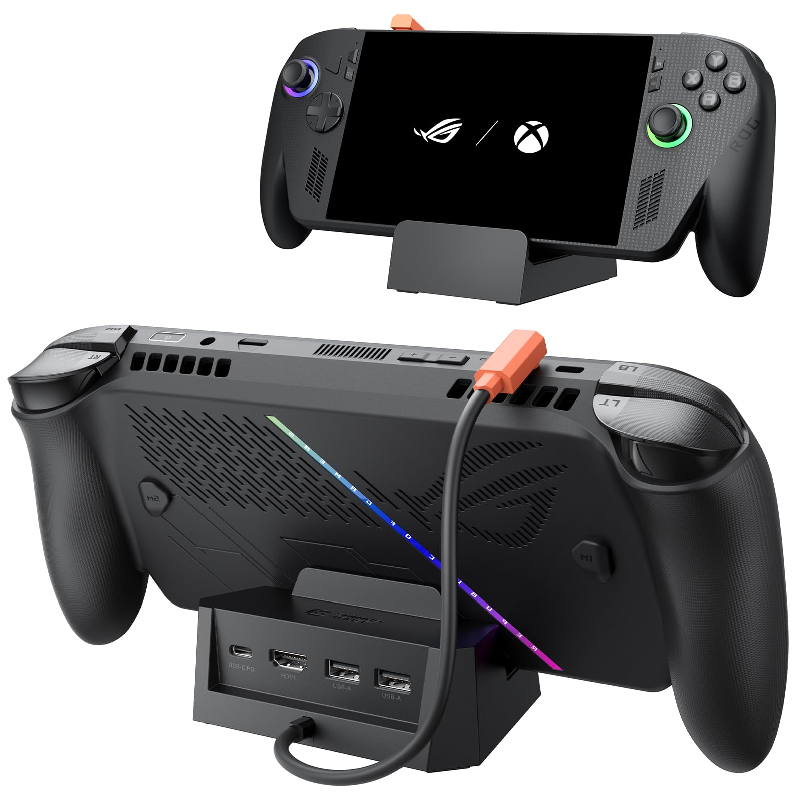 JSAUX Dockingstation 4K@60Hz für ROG Xbox Ally X/Steam Deck OLED/Legion Go S, 4 in 1 Steam Deck Dock mit HDMI, 2X USB 2.0, 100W PD, für Steam Deck, HB0503