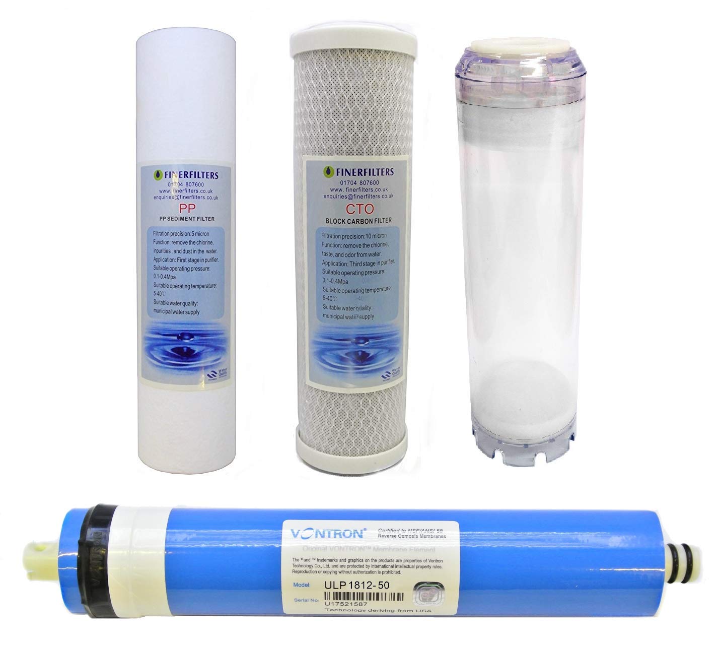 FINERFILTERS 4 Stage Aquatic Reverse Osmosis Replacement Filter Pack