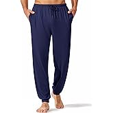 Ekouaer Men's Pajama Pants, Lightweight Loungewear, Comfy Jogger Sleep Pant Long Pj Bottoms with Drawstring & Pockets