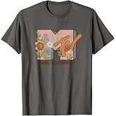 MTV Retro Flower Power Boho 70s Floral Graphic T-Shirt