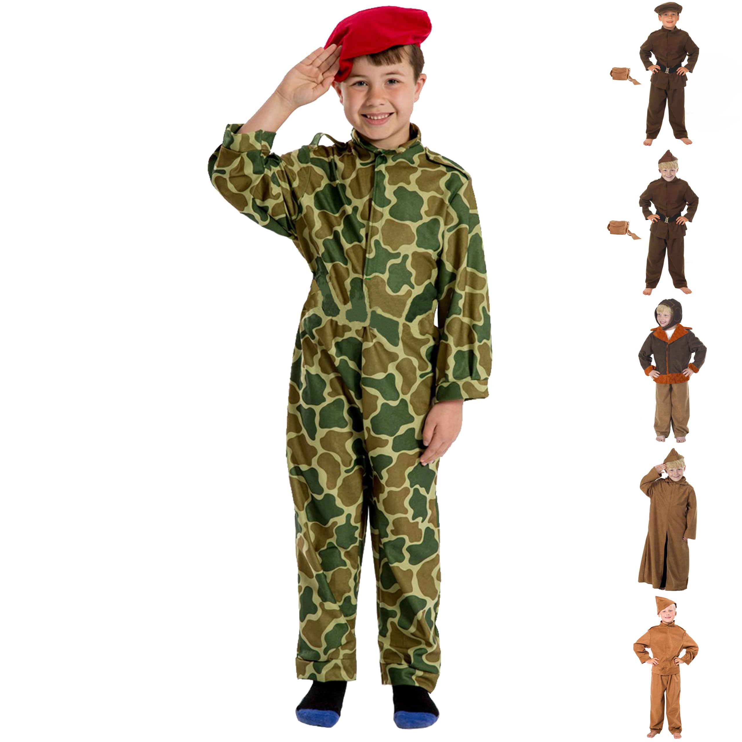 Charlie Crow WW2 Allied Army Officer, Soldier, Pilot, Private, Home Guard Costume for kids 7-11 Years — image 1