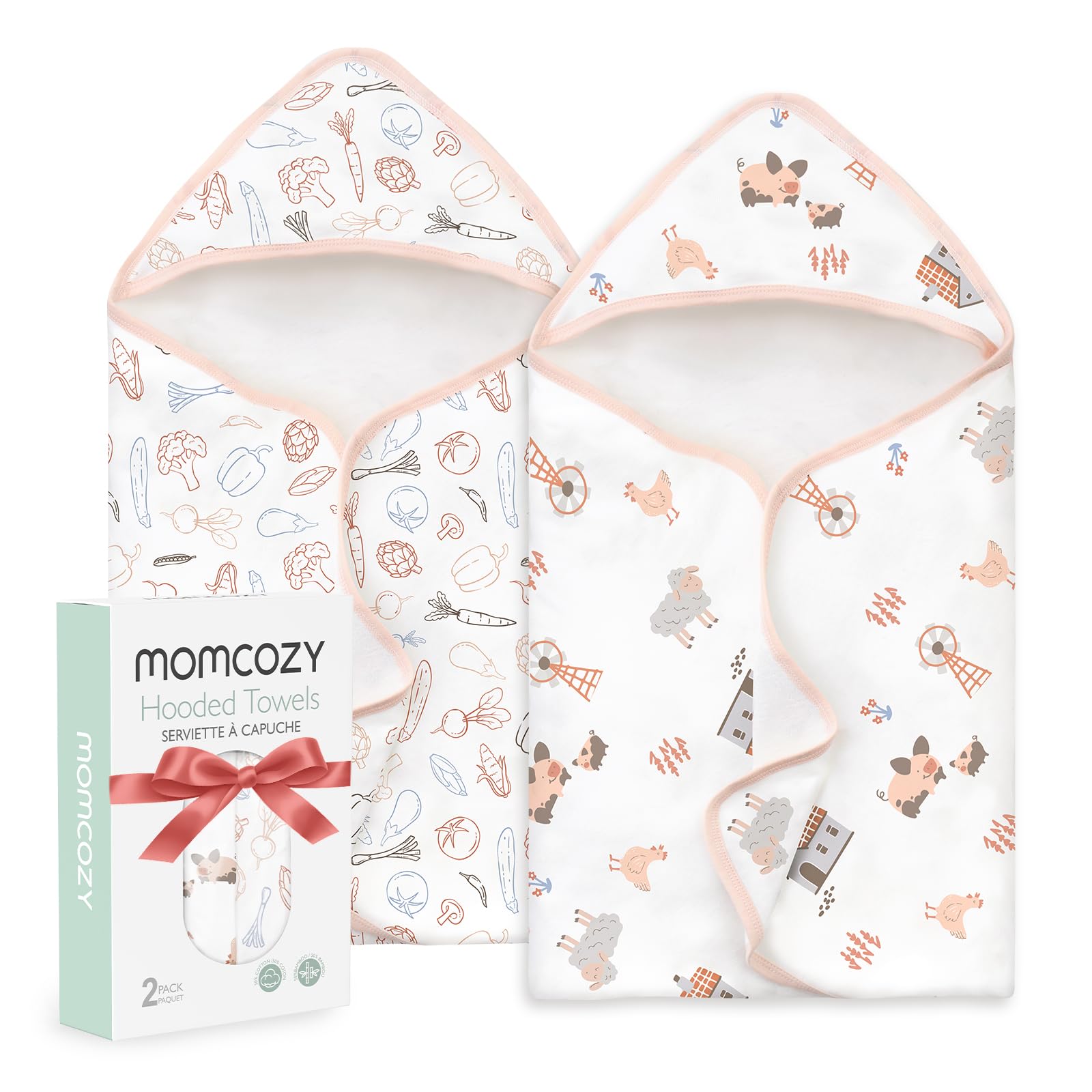 Photo 1 of Momcozy Best Wishes Baby Towel with Hooded-Original Design Baby Towel Set -Soft & Absorbent- Shower Gifts or Bath Essential for Infant, Newborn, Toddler