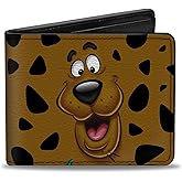 Buckle-Down mens Buckle-down Pu Bifold - Scooby Doo Close-up Expression/Spots Brown/Black/White Wallet, Multicolor, 4.0 x 3.5 US