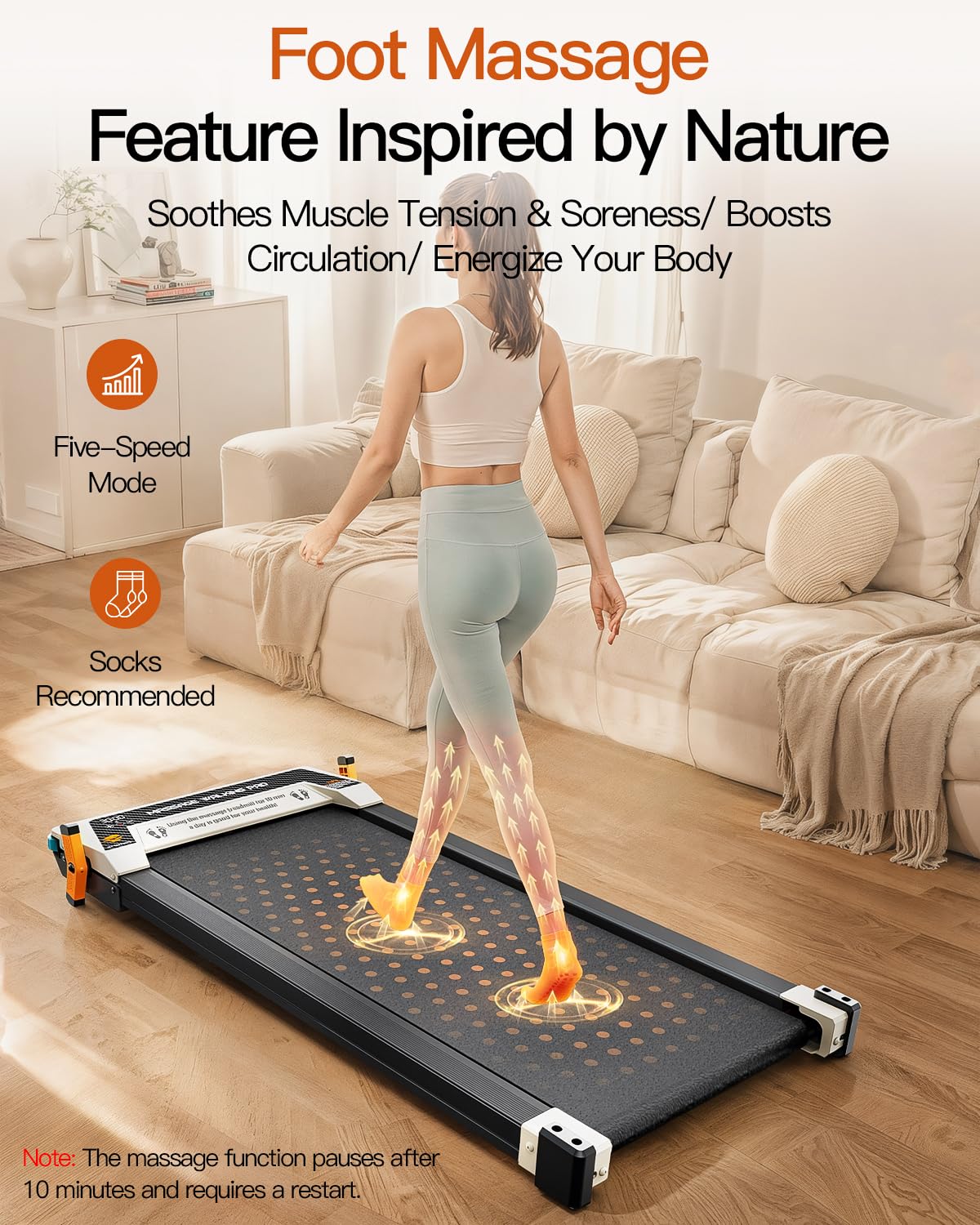 FUNRAY Versatile Walking Pad Treadmill with Incline - Dual-Sided Under Desk Treadmill with Foot Massage,2 in 1 Walking Machine for Home/Office with 330LBS Weight Capacity