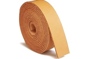 JEEREAL Vegetable Tanned Full Grain Leather Strap Cord Braiding String for Crafts/Tooling/Workshop Handmade (Apricot, 3/4"x72")