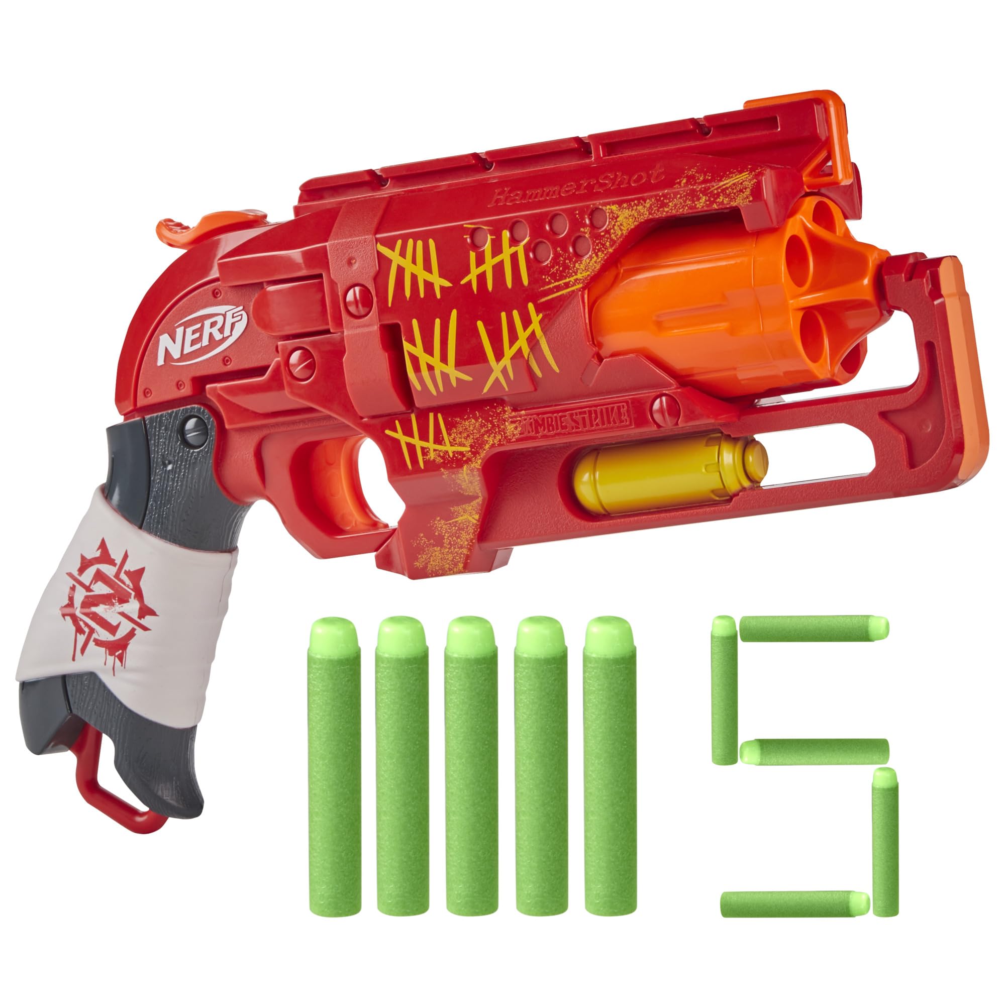 NERF Zombie Strike Hammershot Blaster, Red