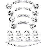 Ylqjksk 16G Internal Thread Eyebrow Piercing Jewelry Surgical Steel Curved Barbell Tiny Vertical Labret Lip Jewelry Ear Rook Small Belly Button Eyebrow Ring for Women Men 6mm 8mm 10mm 12mm