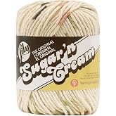 Lily Sugar 'N Cream The Original Solid Yarn, 2.5oz, Medium 4 Gauge, 100% Cotton - Ecru - Machine Wash &amp; Dry