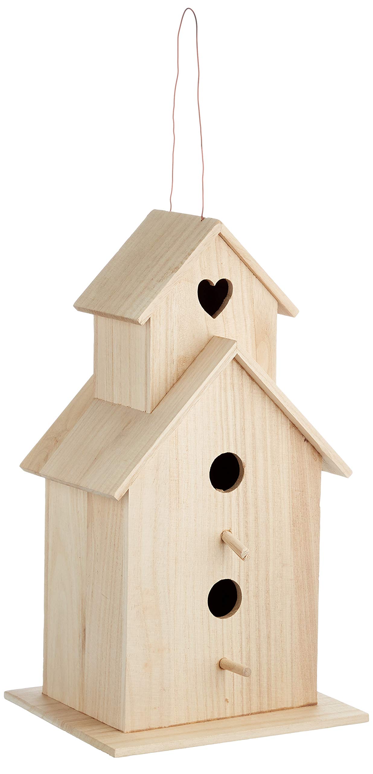 Rayher 6178300 Bird House "Saint Tropez" for Wild Birds, Wooden Nesting Box for Small Birds, 22 x 19 x 39 cm