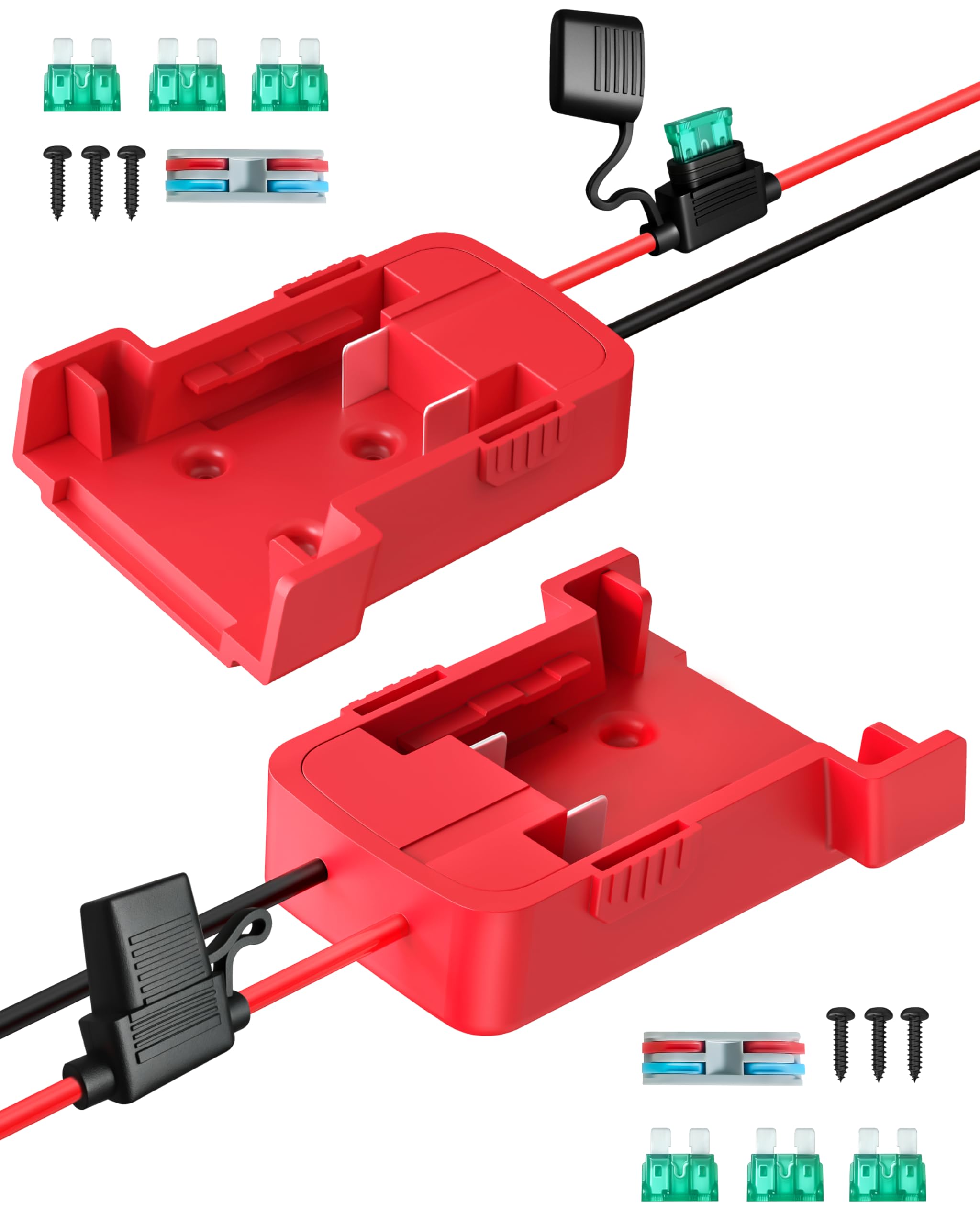Photo 1 of 2 Pack 18V Adapter for Milwaukee M18 Battery Adapter Compatible with Power Wheels Battery Conversion Upgrade Kit for DIY Rc Car Toys, Robotics and Rc Truck with 30A Fuses Wire Terminals 12AWG Wire