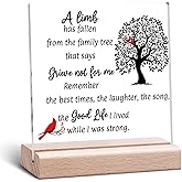 Sympathy Bereavement Gift Clear Desk Decorative Sign Memorial Gift for Loss Grieving Keepsake for Mom Dad Grandma Friend Condolence Grieving Present Acrylic Sign With Wooden Stand for Desk Table Shelf