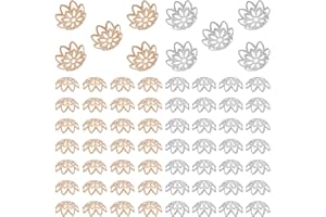 UNICRAFTALE 200Pcs 2 Colors Flower Bead Caps, 10mm Metal Spacer Beads, Multi-Petal Spacer Beads for Bracelet, Necklace, Earrings, Jewelry Making Supplies