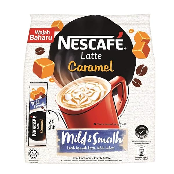 NESCAFE MILD & SMOOTH, LATTE CARAMEL, COFFEE, 500 G
