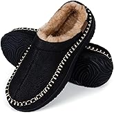 BOVTY Men's Moccasin House Slippers - Memory Foam Indoor Outdoor Shoes Warm Fuzzy comfy Slip-on