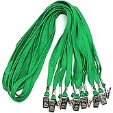 Ollain Badge Lanyards Neck Bulk Cruise Lanyards Lanyard with Clip for ID Card Name Tags Badge Holders (Green, 100 Pack)
