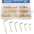 GLARKS 213-Piece Brass Hooks Assortment - Screw Eyes, Cup - View #6
