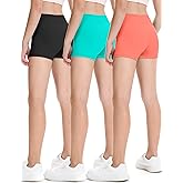 HASMES 3 Pack Girls Athletic Shorts Biker Dance Gymnastics Spandex Yoga Running Shorts for Kids 5-14 Years