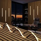 Recessed LED Silicone Strip Lights for Wood Slat Walls, 6-Pack, 3000K | Clip-In Installation with No Adhesive, Black Hidden D