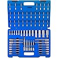 NEIKO 10287A Extra Long Socket Bits and Deep Socket Set | 60 Piece | S2 Tamperproof Torx Plus Bits and Cr-V Steel E-Torx Sockets