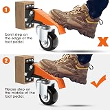 Ronlap 2.5" Heavy Duty Retractable Casters 4 Pack Workbench Wheels 300KG Side view 6