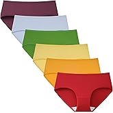 INNERSY Womens Underwear Cotton Hipster Panties Regular & Plus Size 6-Pack